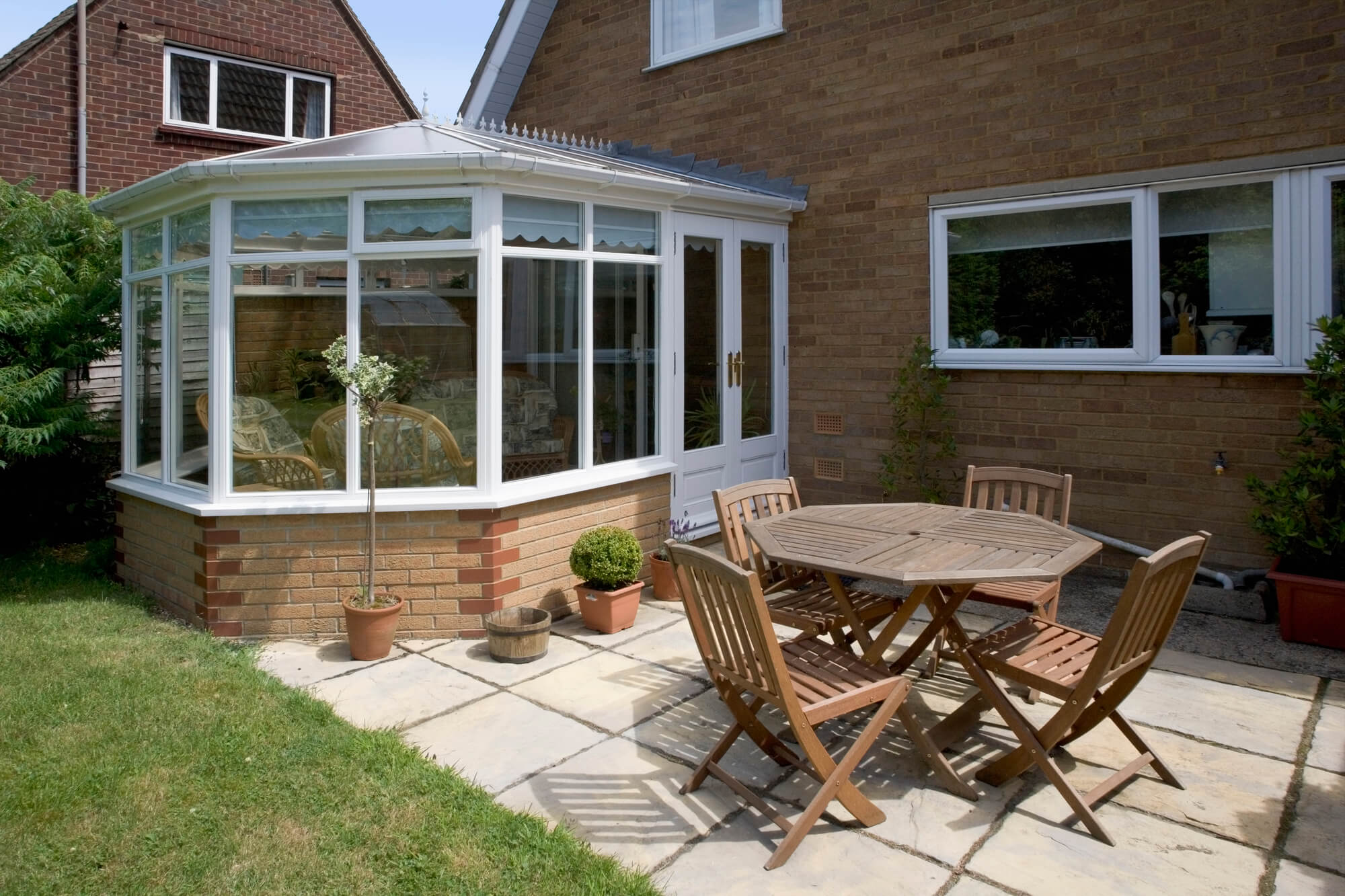 Conservatory on a stone Stone Patio