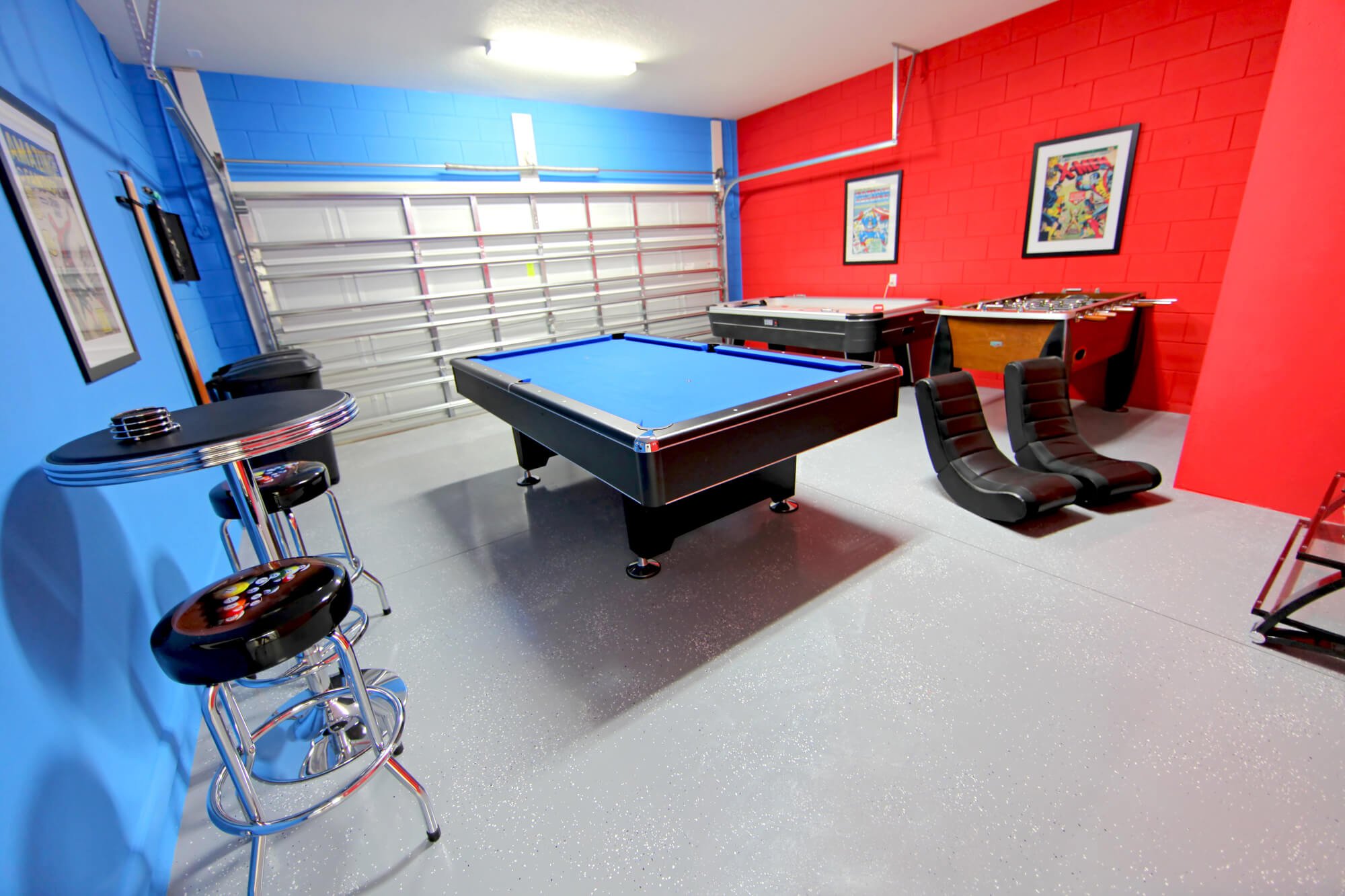 Billiards in a game room