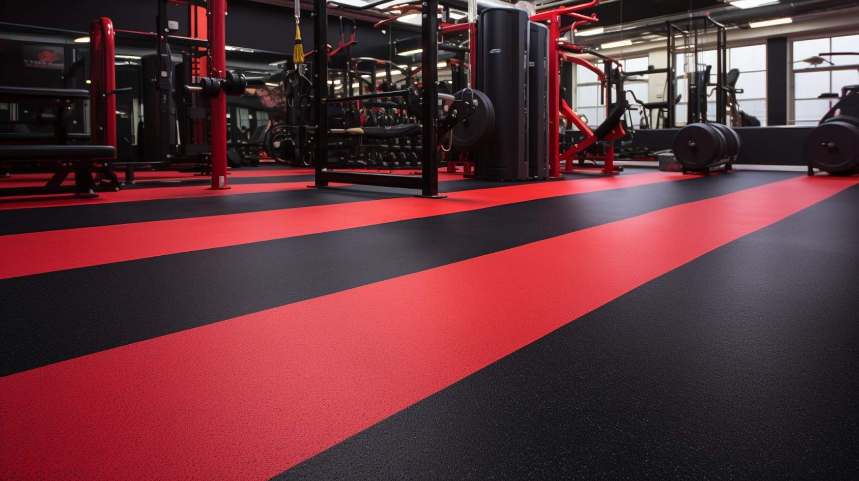 Wet Pour gym with black and red colours